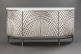 Decorative sideboard with wavy pattern on a gray background