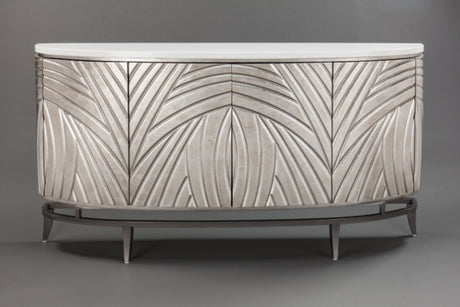Decorative sideboard with wavy pattern on a gray background