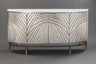 Decorative sideboard with wavy pattern on a gray background