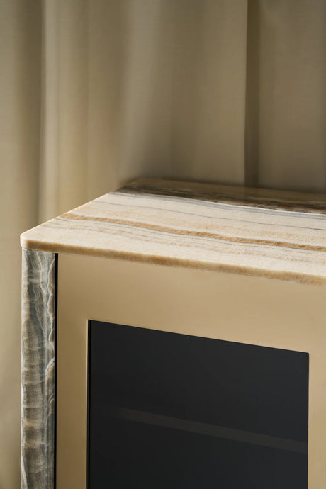 Sojourn Sideboard Whisper of Gold with Gray Onyx | Caracole Classic