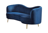 Sophia Upholstered Camel Back Loveseat Blue By Coaster Furniture - Home Elegance USA