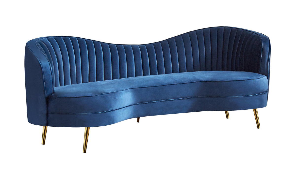 Sophia Upholstered Camel Back Sofa Blue by Coaster Furniture Coaster Furniture