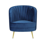 Sophia Upholstered Vertical Channel Tufted Chair Blue By Coaster Furniture - Home Elegance USA