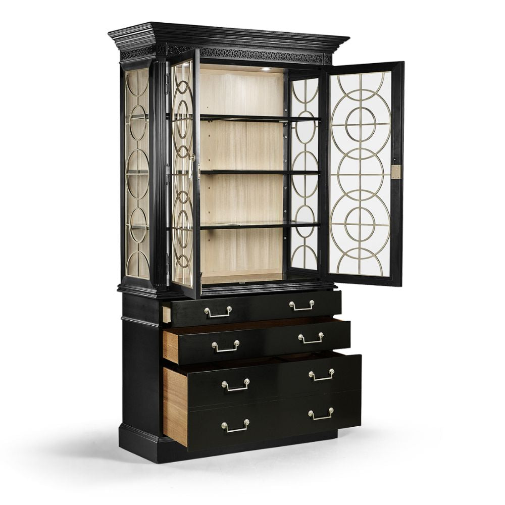 Sprite Display Cabinet in Formal Black with Glass Doors | Jonathan Charles Fine Furniture