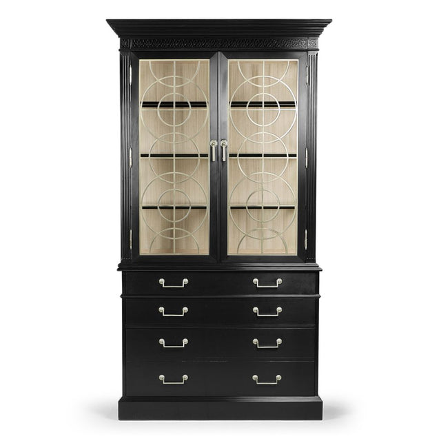 Sprite Display Cabinet in Formal Black with Glass Doors | Jonathan Charles Fine Furniture