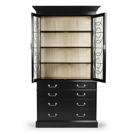Sprite Display Cabinet in Formal Black with Glass Doors | Jonathan Charles Fine Furniture