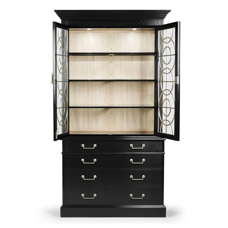 Sprite Display Cabinet in Formal Black with Glass Doors | Jonathan Charles Fine Furniture