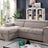 Stina Contemporary Light Gray Linen-like Fabric Sectional Sofa by Furniture of America Furniture of America