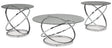 Ashley Chrome Finish Hollynyx Occasional Table Set (Set of 3) | Home Elegance USA