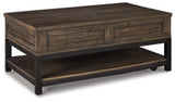 Ashley Grayish Brown Johurst LIFT TOP COCKTAIL TABLE - T444 - 9 - Home Elegance USA - 1