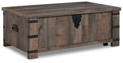 Ashley Rustic Brown Hollum Lift Top Cocktail Table - T466 - 9 - Home Elegance USA - 1