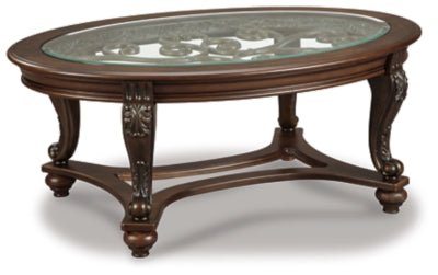 Ashley Dark Brown Norcastle Oval Cocktail Table - T499 - 0 - Home Elegance USA - 1