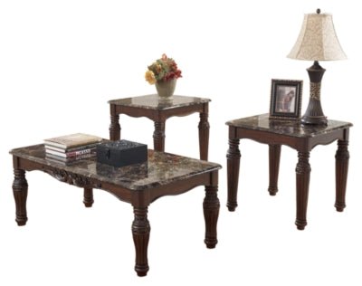 Ashley Dark Brown North Shore Occasional Table Set (Set of 3) - T533 - 13 - Home Elegance USA - 1