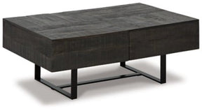 Ashley Grayish Brown/Black Kevmart Rectangular Cocktail Table | Home Elegance USA