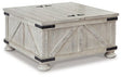 Ashley Whitewash Carynhurst Cocktail Table with Storage | Home Elegance USA