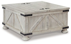 Ashley Whitewash Carynhurst Cocktail Table with Storage | Home Elegance USA