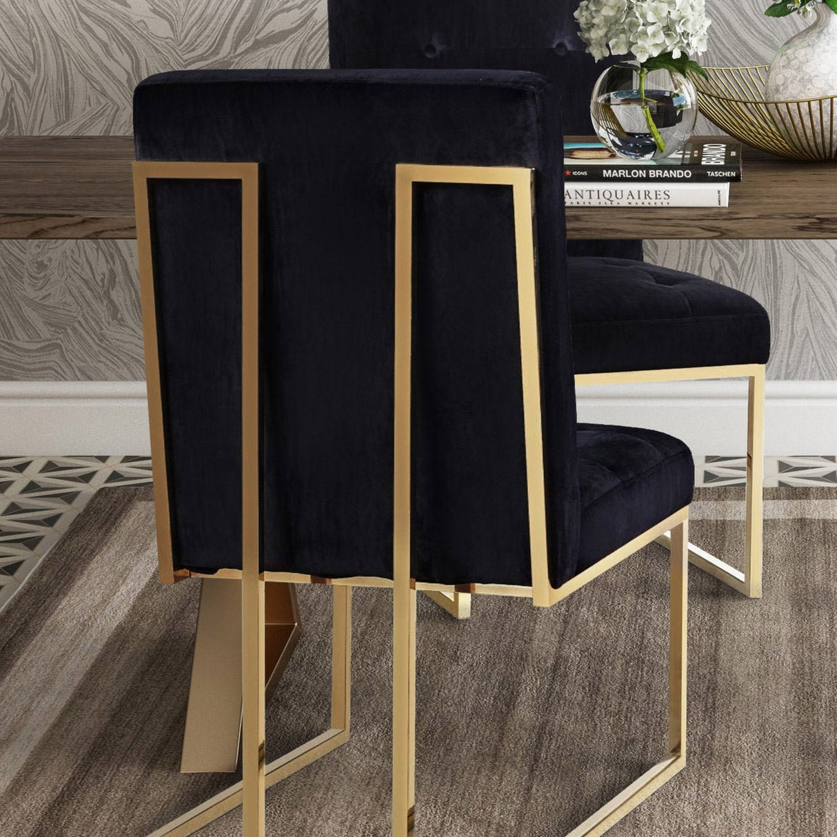 Akiko Velvet Chair Set Of 2 | TOV | Home Elegance USA