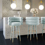 Betty Velvet Bar Stool | TOV | Home Elegance USA