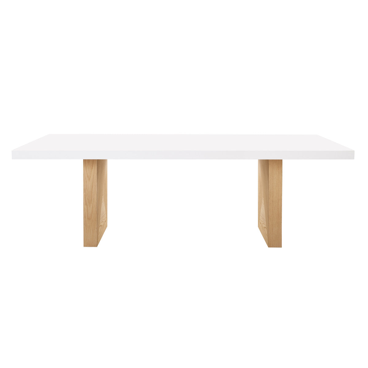 Tov Furniture Madeline White Gloss And Natural Ash 92" Rectangular Dining Table - Home Elegance USA