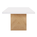 Tov Furniture Madeline White Gloss And Natural Ash 92" Rectangular Dining Table - Home Elegance USA
