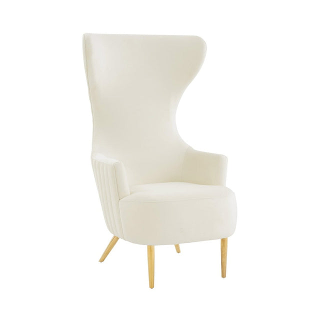 Julia Cream Velvet Tufted Wingback Chair | Inspire Me! | TOV - Home Elegance USA