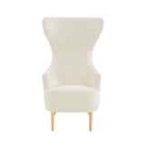 Julia Cream Velvet Tufted Wingback Chair | Inspire Me! | TOV