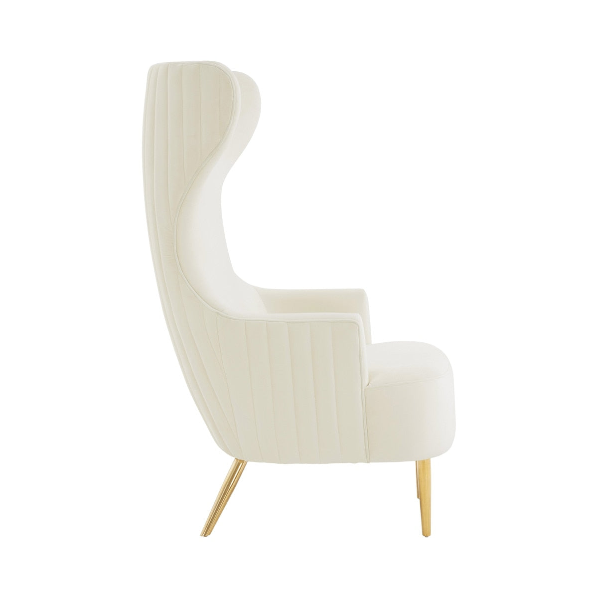 Julia Cream Velvet Tufted Wingback Chair | Inspire Me! | TOV