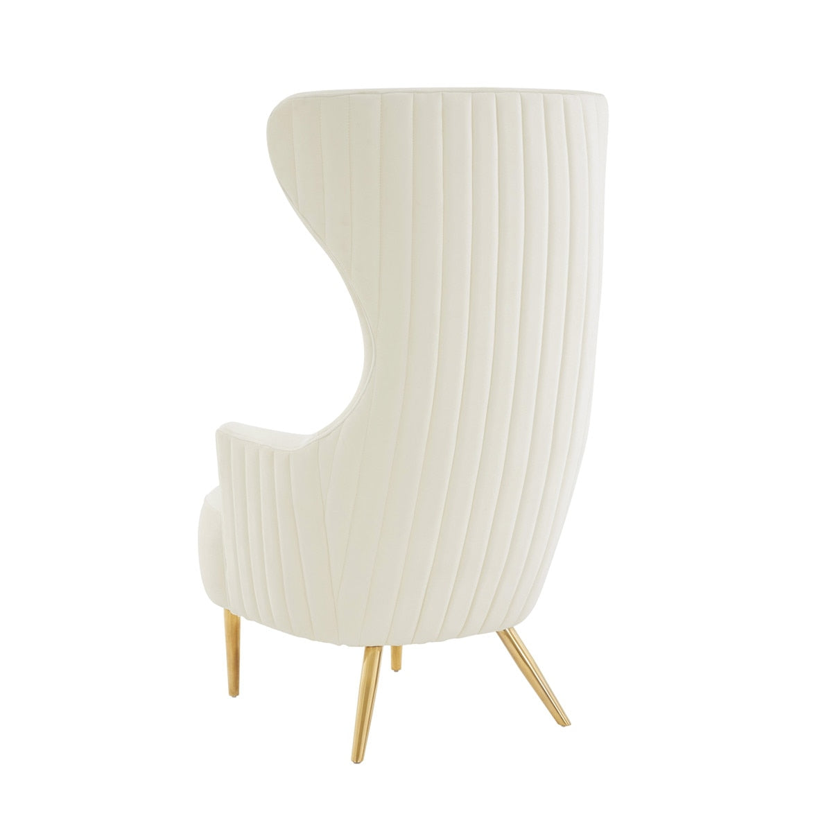 Julia Cream Velvet Tufted Wingback Chair | Inspire Me! | TOV