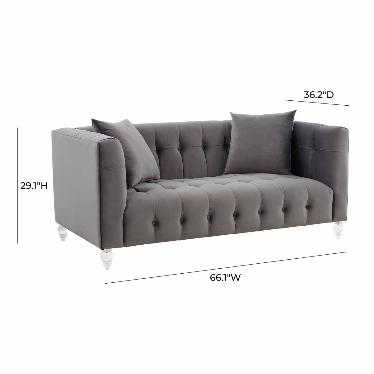 Bea Velvet Loveseat | TOV | Home Elegance USA