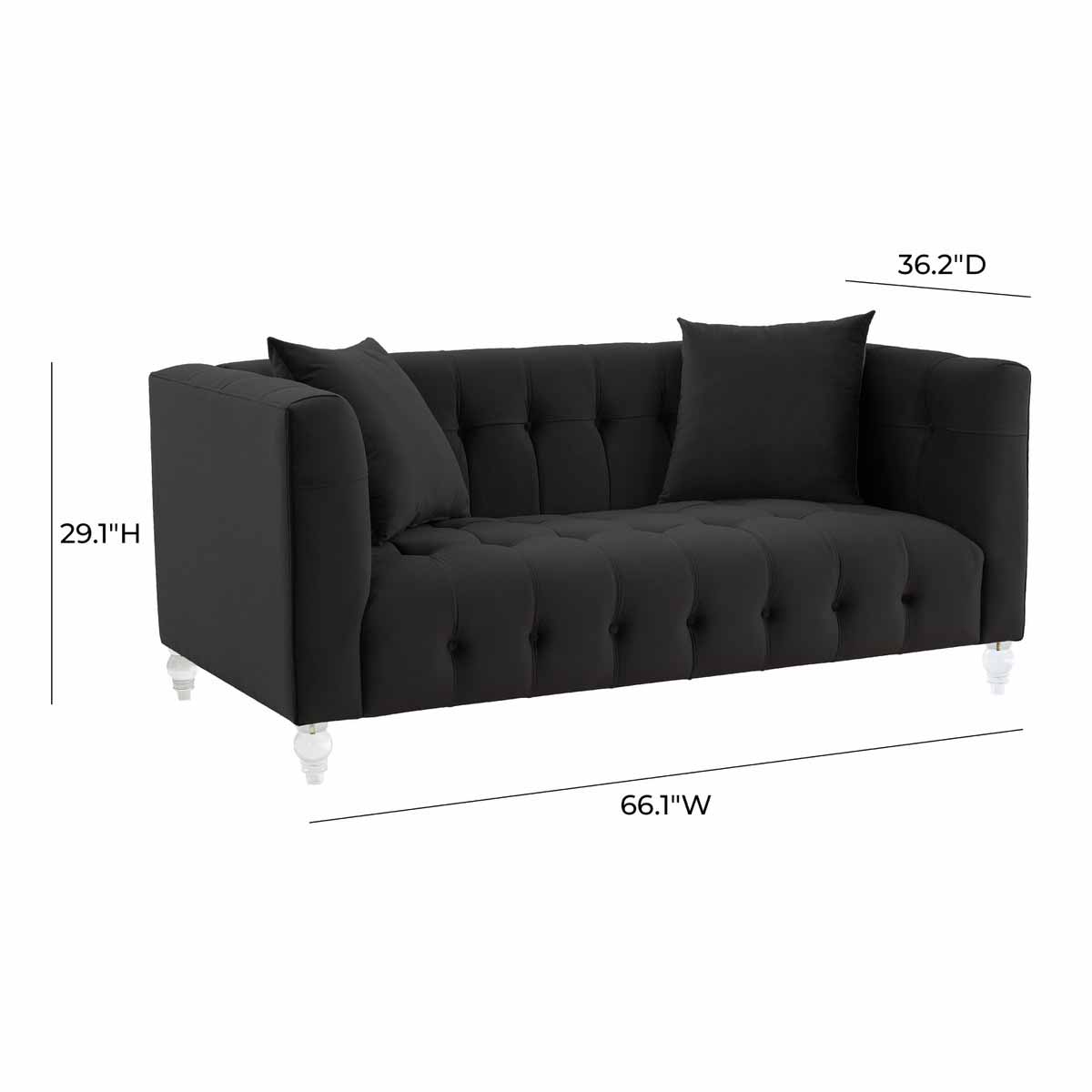 Bea Velvet Loveseat | TOV - TOV - L68318 - Home Elegance USA - 24