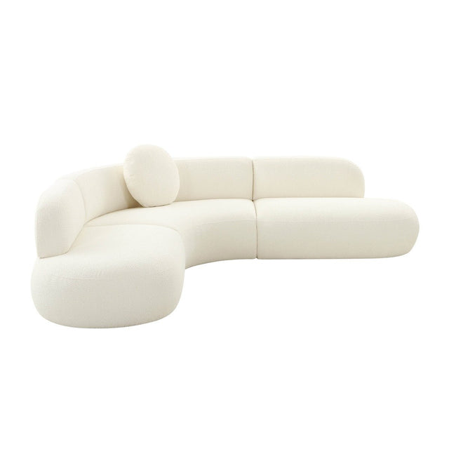 Broohah Upholstered Sectional Cream Boucle - | TOV - TOV - L68655 - SEC - Home Elegance USA - 1