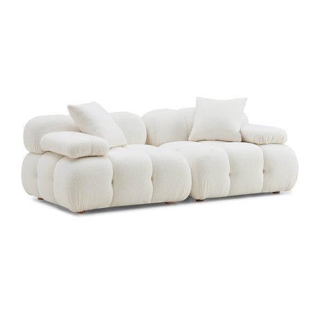 Calliope Cream Vegan Shearling Modular Loveseat | TOV - TOV - L68923 - Home Elegance USA - 1