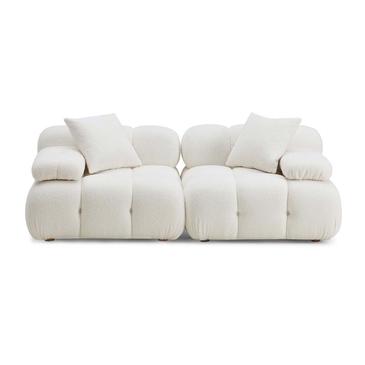 Calliope Cream Vegan Shearling Modular Loveseat | TOV | Home Elegance USA