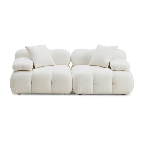 Tov Furniture Calliope Cream Vegan Shearling Modular Loveseat - Home Elegance USA