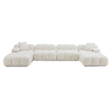 Calliope Cream Vegan Shearling 6 - Piece Modular U - Sectional | TOV - TOV - L68925 - SEC - Home Elegance USA - 5