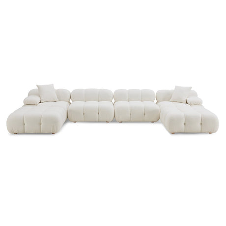 Calliope Cream Vegan Shearling 6 - Piece Modular U - Sectional | TOV | Home Elegance USA