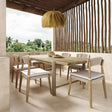 7 Pc Gata Light Teak Outdoor Rectangular Dining Table Set | TOV | Home Elegance USA