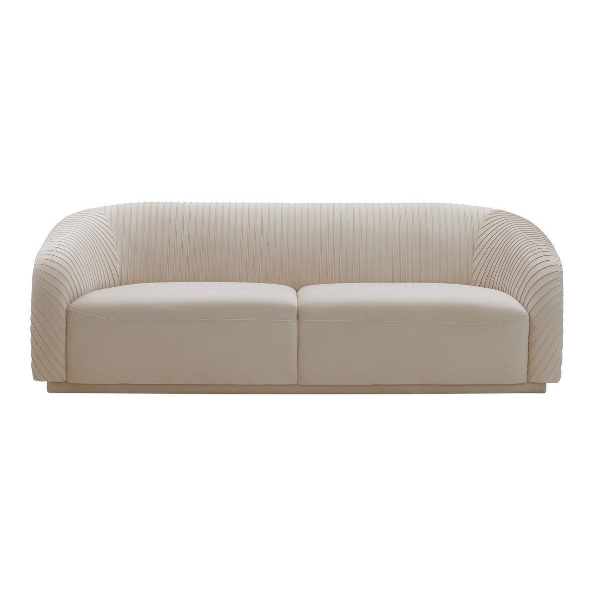 Yara Pleated Beige Velvet Sofa and Loveseat Set - Inspire Me! Home Decor Collection | TOV - Home Elegance USA