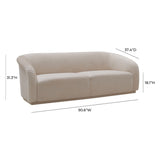 Yara Pleated Beige Velvet Sofa and Loveseat Set - Inspire Me! Home Decor Collection | TOV