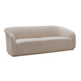 Yara Pleated Beige Velvet Sofa