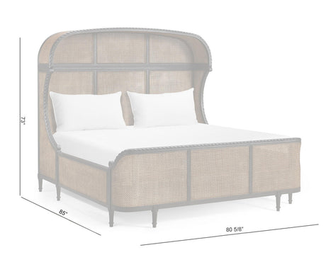 Tangiers King Shelter Bed – Ebonized Oak with Cane Detailing | Jonathan Charles