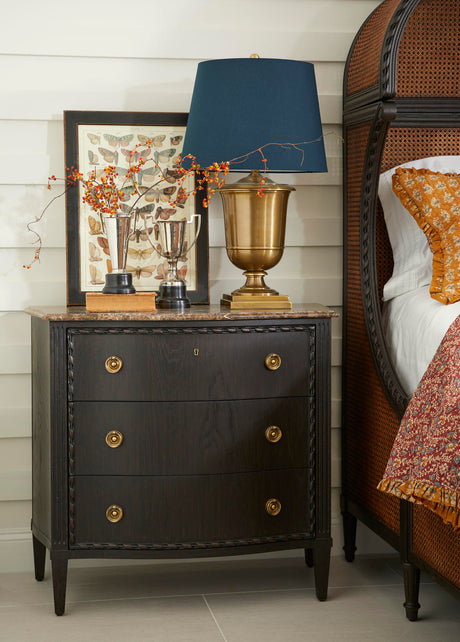 Tangiers King Shelter Bed – Ebonized Oak with Cane Detailing | Jonathan Charles