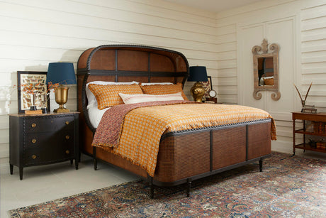 Tangiers King Shelter Bed – Ebonized Oak with Cane Detailing | Jonathan Charles