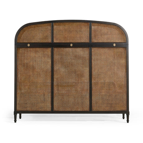 Tangiers King Shelter Bed – Ebonized Oak with Cane Detailing | Jonathan Charles