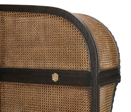 Tangiers King Shelter Bed – Ebonized Oak with Cane Detailing | Jonathan Charles