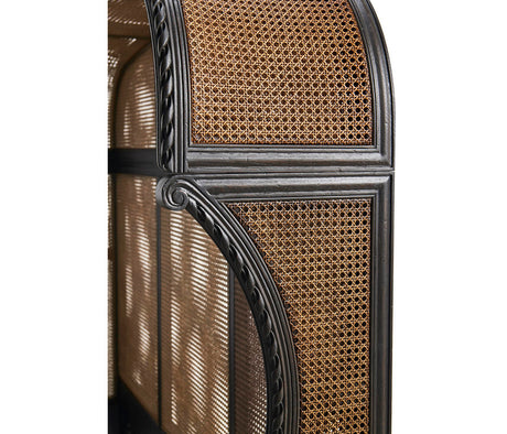 Tangiers King Shelter Bed – Ebonized Oak with Cane Detailing | Jonathan Charles