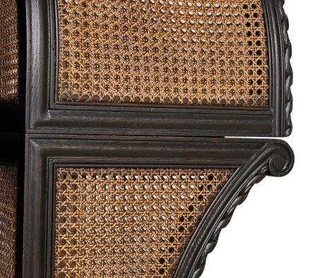 Tangiers King Shelter Bed – Ebonized Oak with Cane Detailing | Jonathan Charles