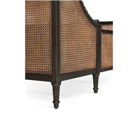 Tangiers King Shelter Bed – Ebonized Oak with Cane Detailing | Jonathan Charles