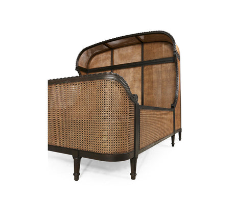 Tangiers King Shelter Bed – Ebonized Oak with Cane Detailing | Jonathan Charles