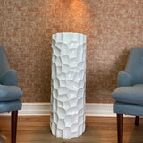 36 inch Textured Honeycomb Vase - White - C19W - image - 2